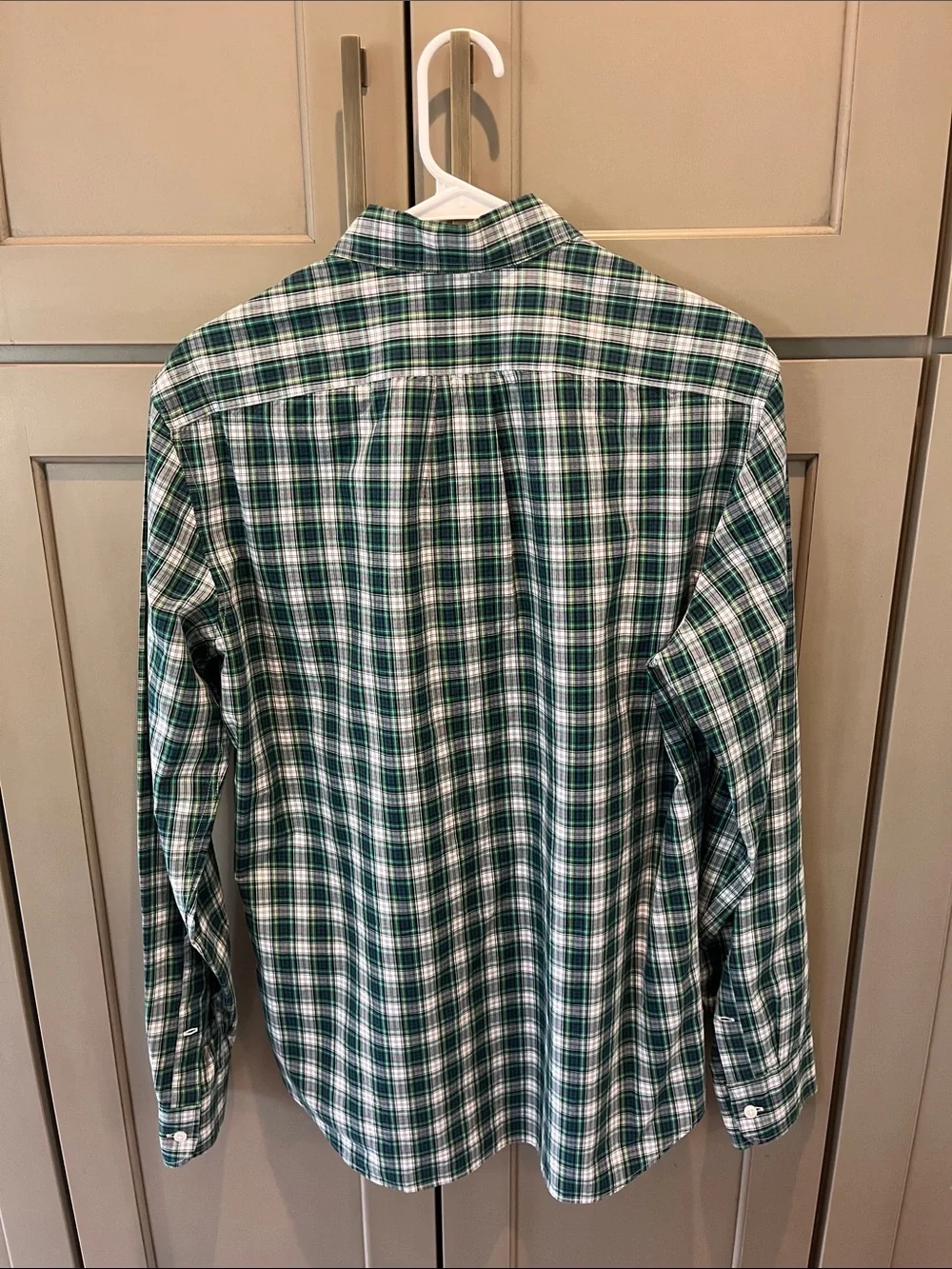 J. Crew Green and White Plaid Button-Down Shirt - Men's
